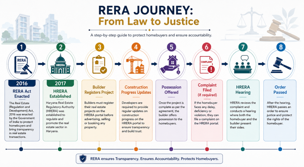 RERA journey timeline infographic