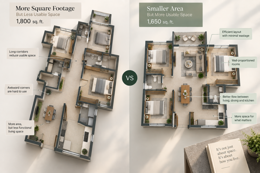 Square Footage vs Usable Space