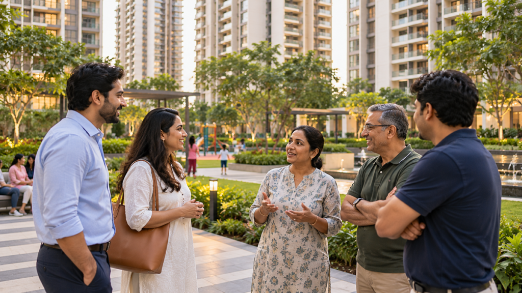 Friendly Courtyard Community Conversation