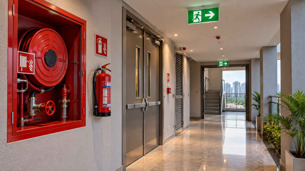 High rise apartment fire safety systems