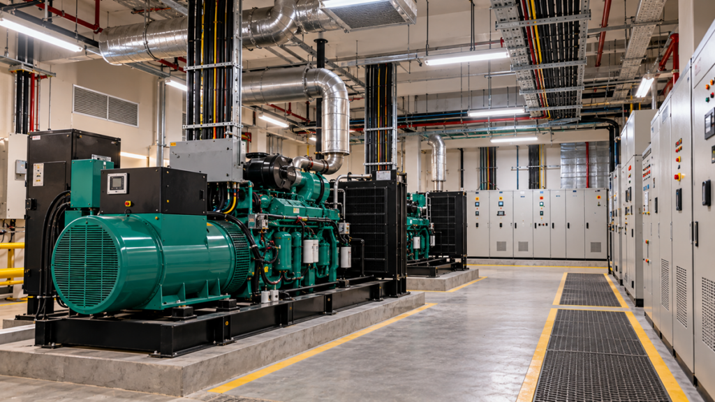 Industrial Generator Room with Switchgear