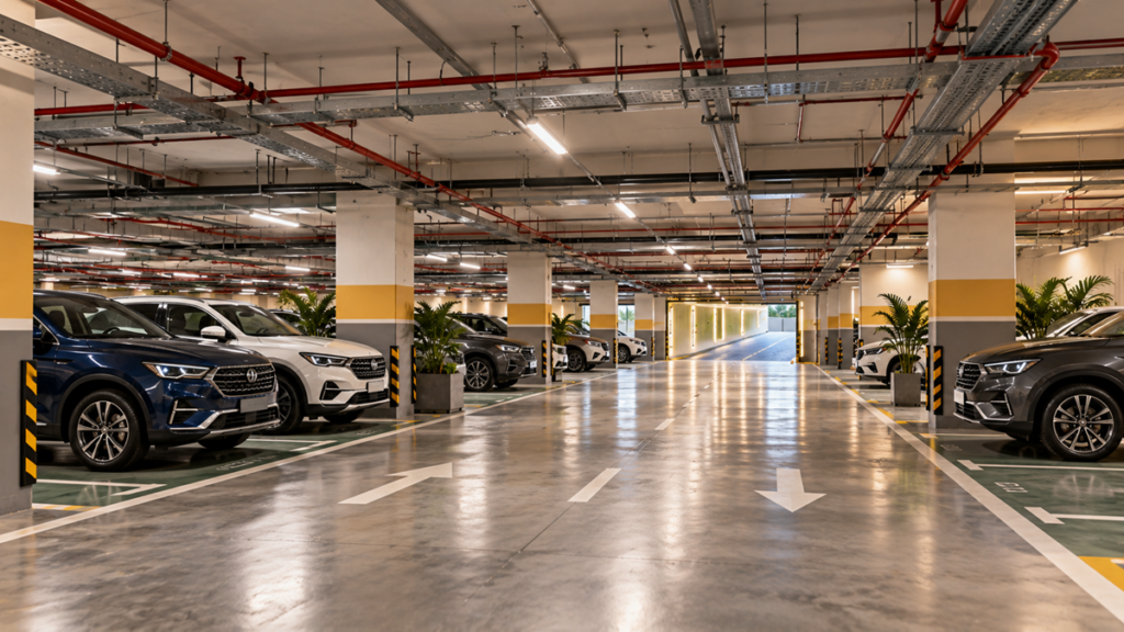 Modern Underground Garage Perspective