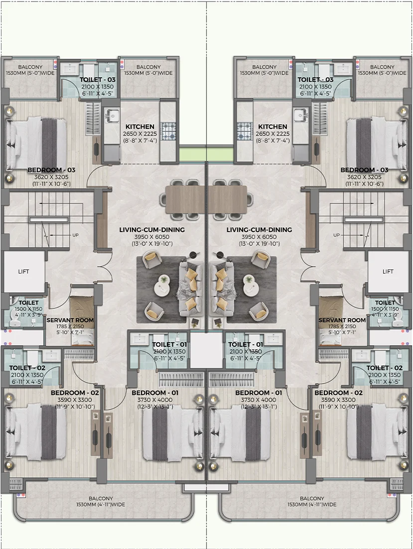 Full 3BHK Floor Plan
